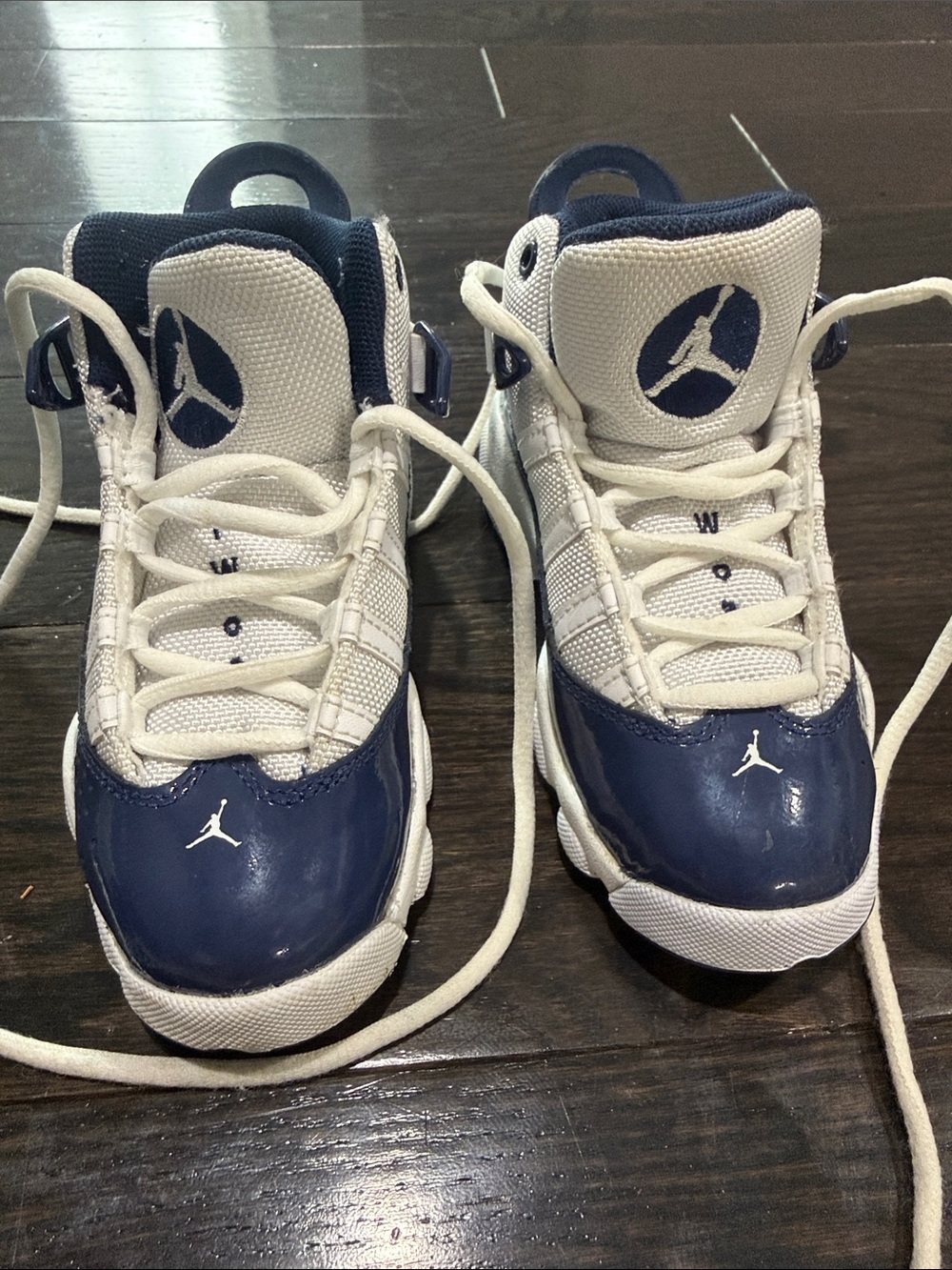 Jordan Kids Navy and White Jumpman High-Top Sneakers - Picture 7 of 7